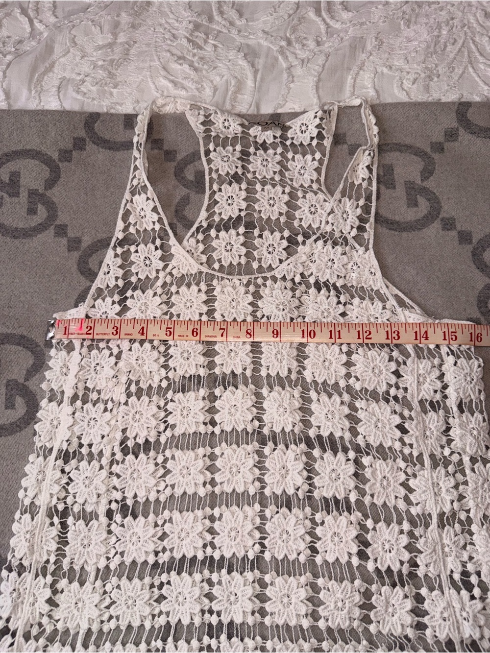 Koan White Floral Crochet Tank Top - Picture 4 of 7